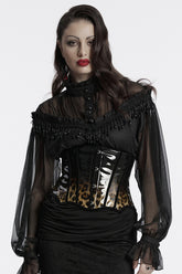 Black/Coffee Gradient Patent Leather Women's Gothic Underbust Corset